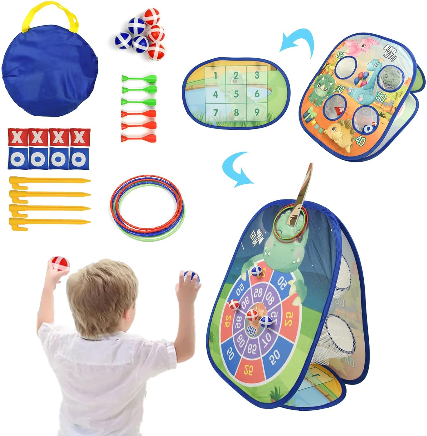 Surplex Tablero de Dardos 5 en 1, Juegos de