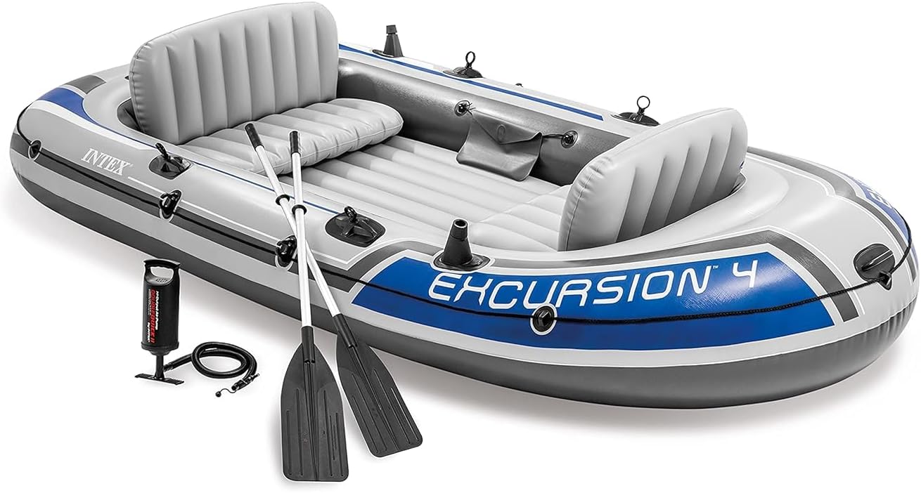 Intex Excursion 4, Set De Barco Hinchable Y 2