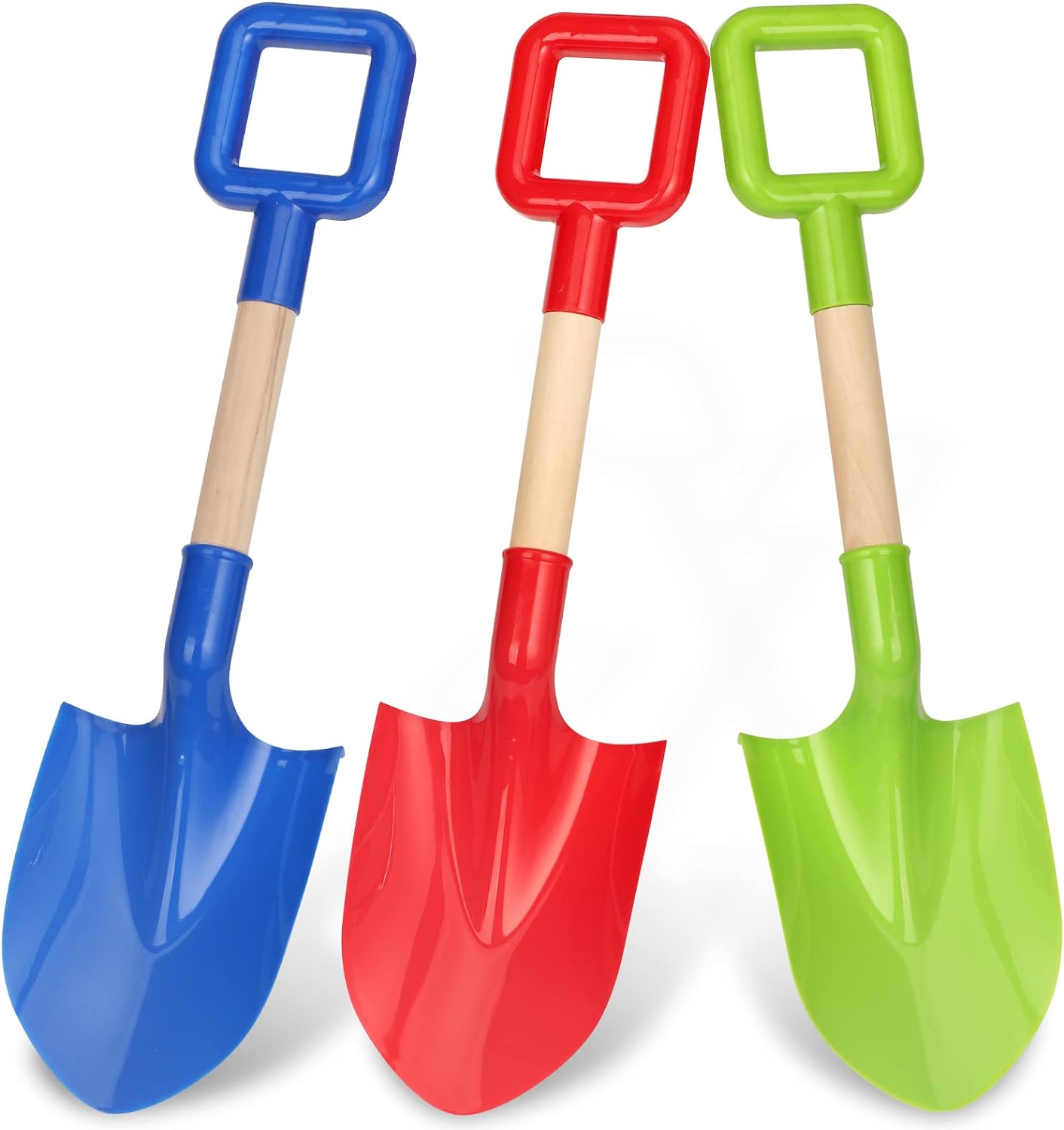 Juego de palas de arena con mango de madera ABS y