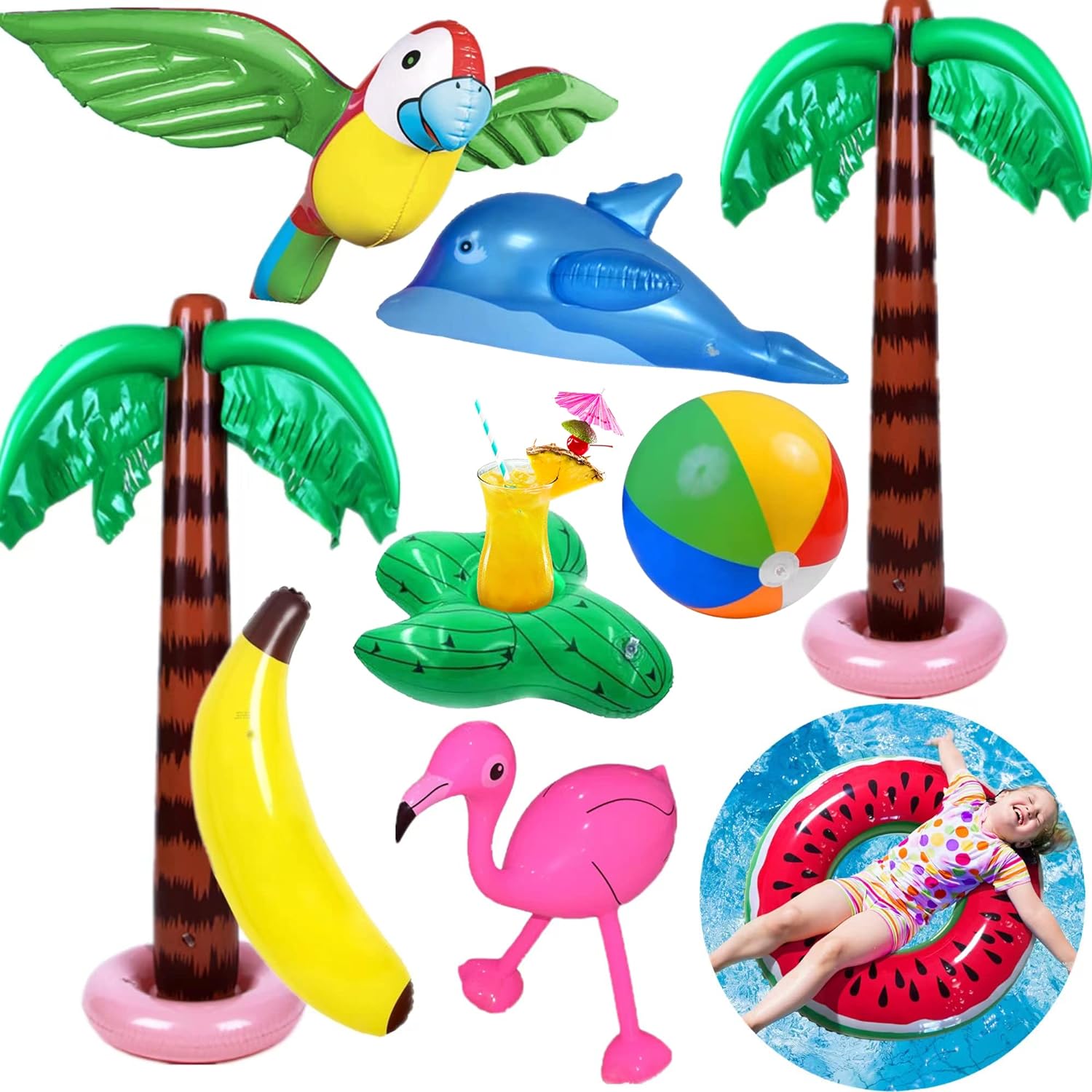 Yetech 9PCS Inflables Palmeras Flamingo